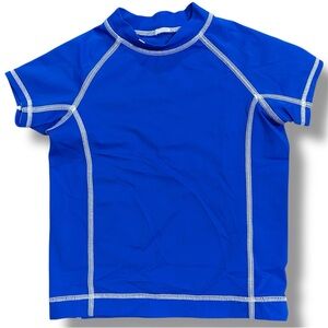 Lands’ End Boy’s 2T Rash Guard Short Sleeve Swim Shirt Suit Blue